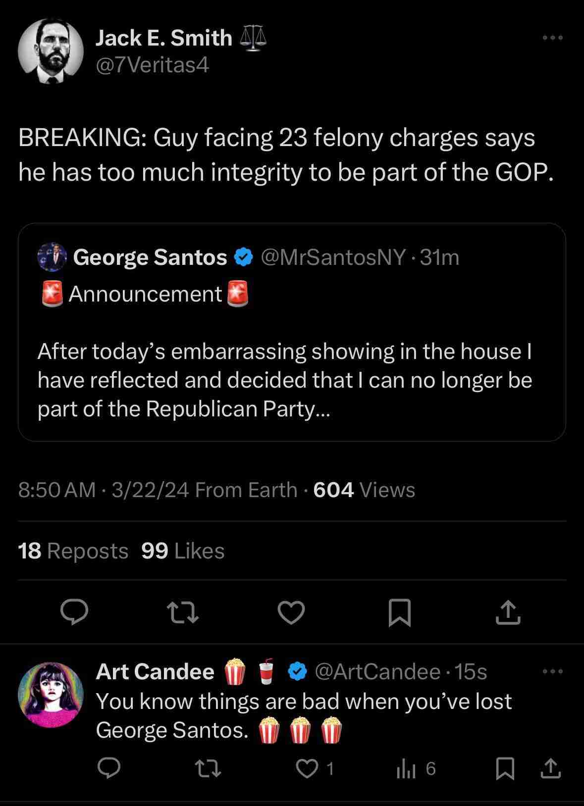 You know things are bad when you’ve lost George Santos